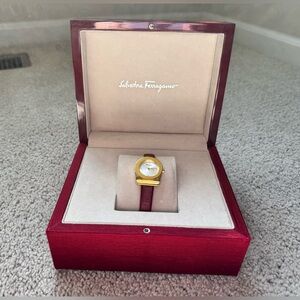 Salvatore Ferragamo Women's Gancino Red Strap Watch 27 mm